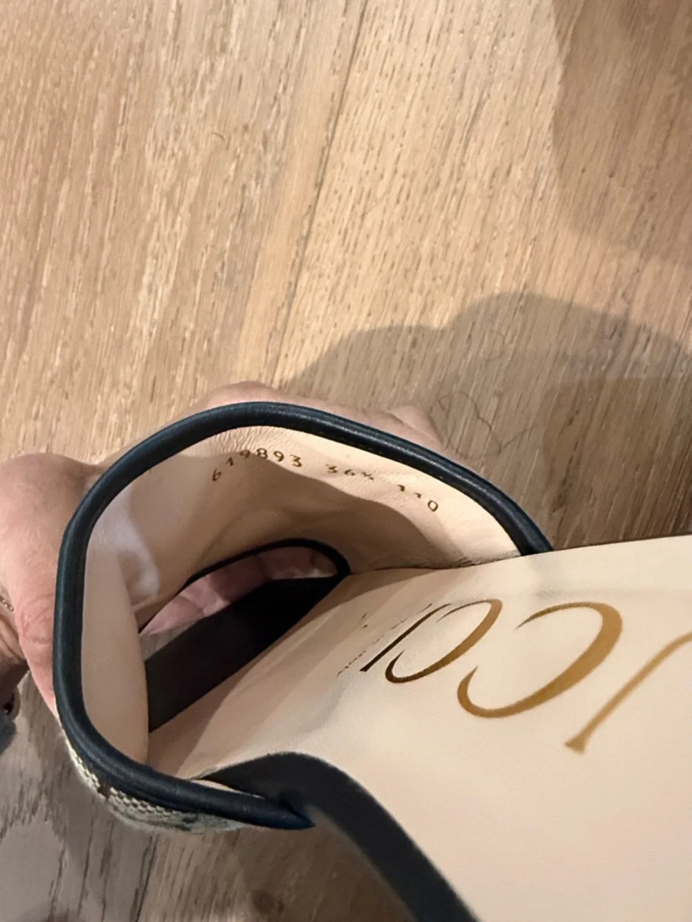 Gucci Beige GG Monogram Slide Mules with Gold Double G - Picture 4 of 5